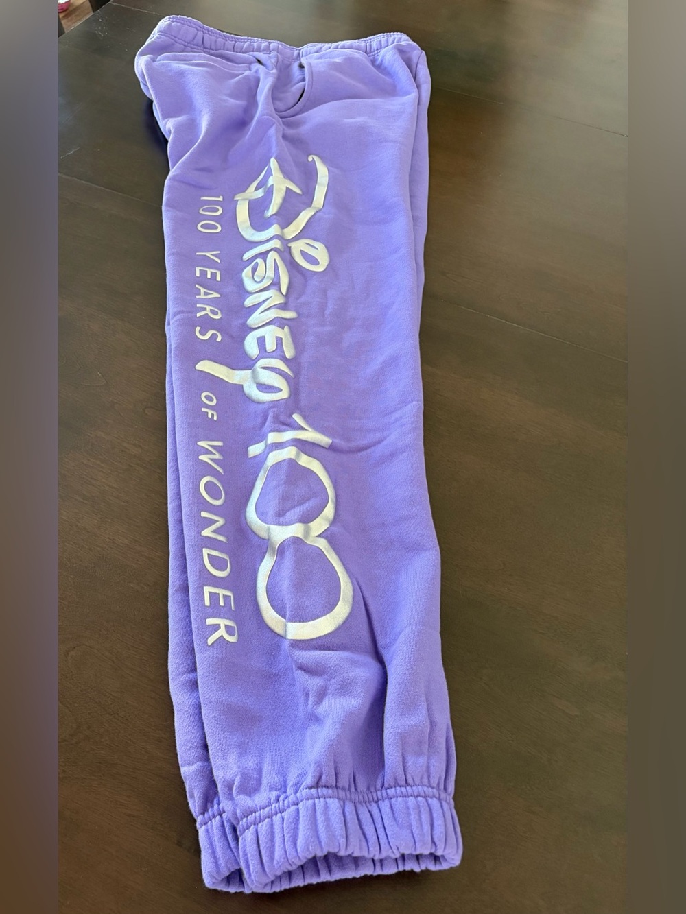 Disney Purple '100 Years of Wonder' Women’s Sweatpants with Silver Logo
